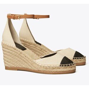 NEW Tory Burch Colorblock 85 MM Wedge Espadrilles
